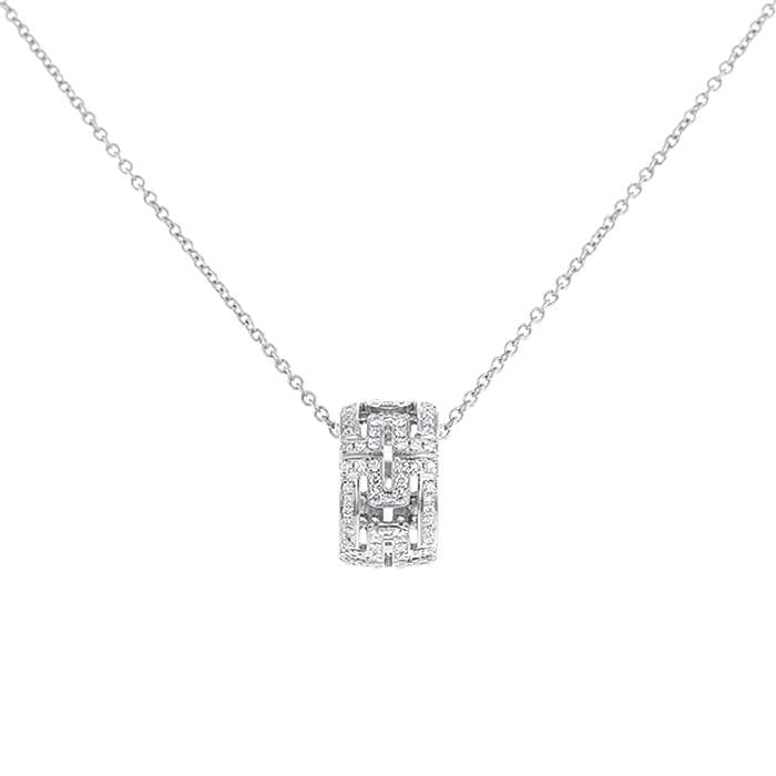 [⭐Hyrra Jewelry]PARENTESI NECKLACE SILVER DIAMOND