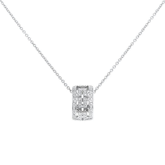 [⭐Hyrra Jewelry]PARENTESI NECKLACE SILVER DIAMOND