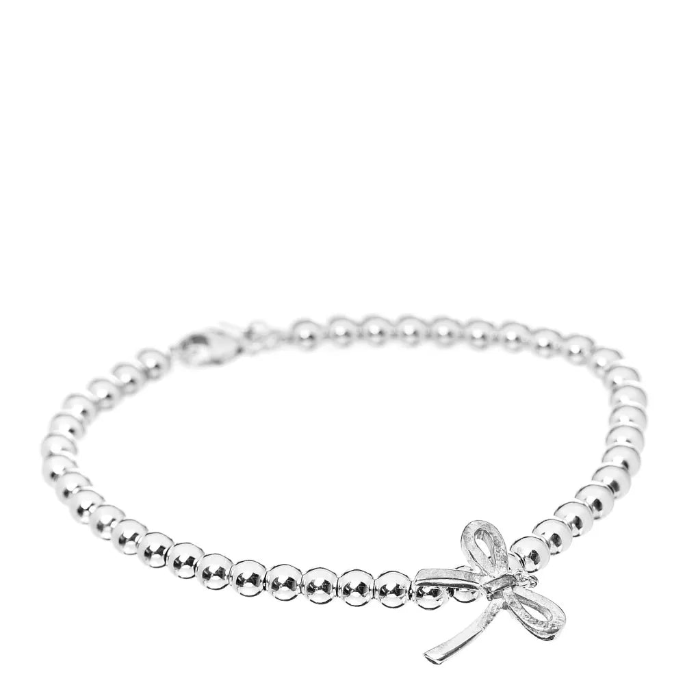 [Hyrra Jewelry]STERLING SILVER BOW BEAD BRACELET
