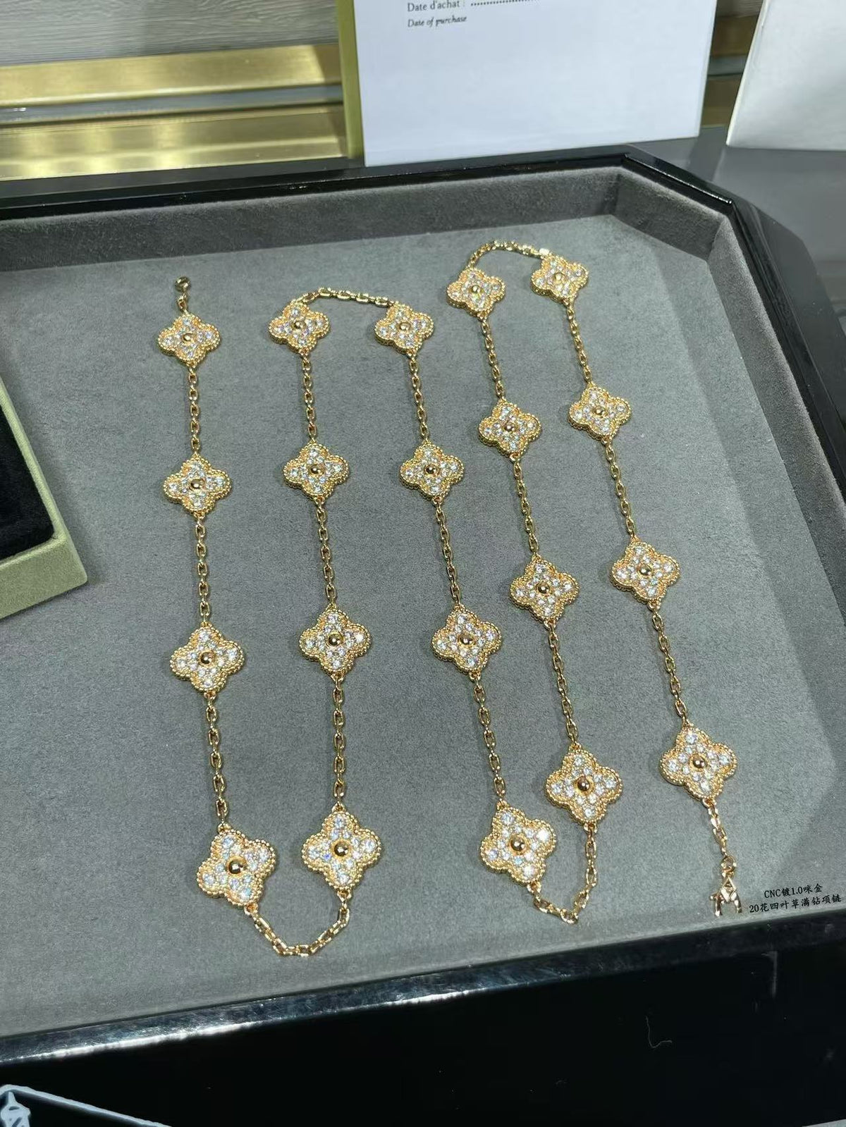 [⭐Hyrra Jewelry]CLOVER 20 MOTIFS FULL-DIAMOND NECKLACE