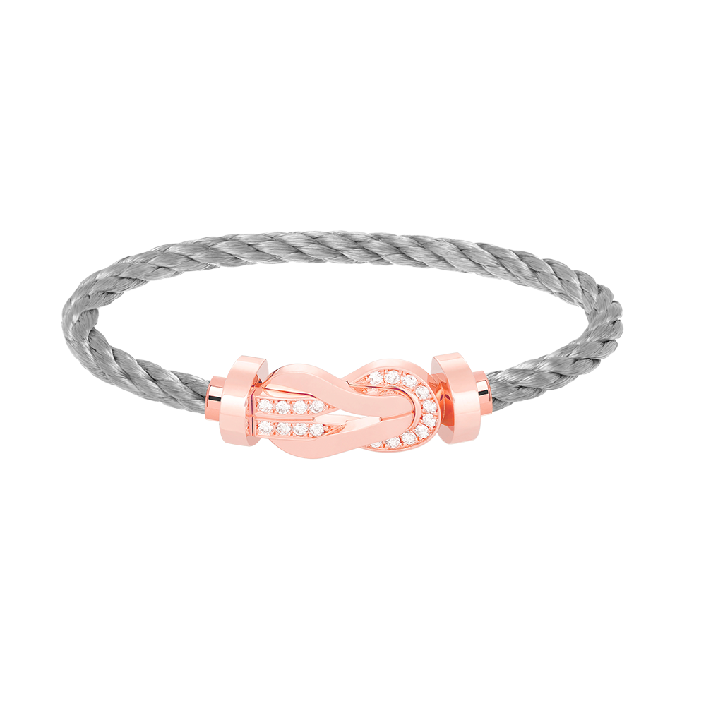 [⭐Hyrra Jewelry]CHANCE LARGE 8 FIGURE BUCKLE HALF DIAMOND BRACELET ROSE GOLD