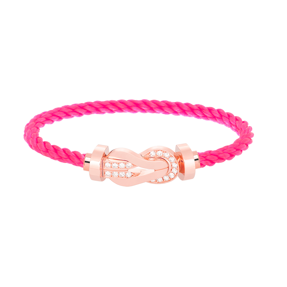 [⭐Hyrra Jewelry]CHANCE LARGE 8 FIGURE BUCKLE HALF DIAMOND BRACELET ROSE GOLD