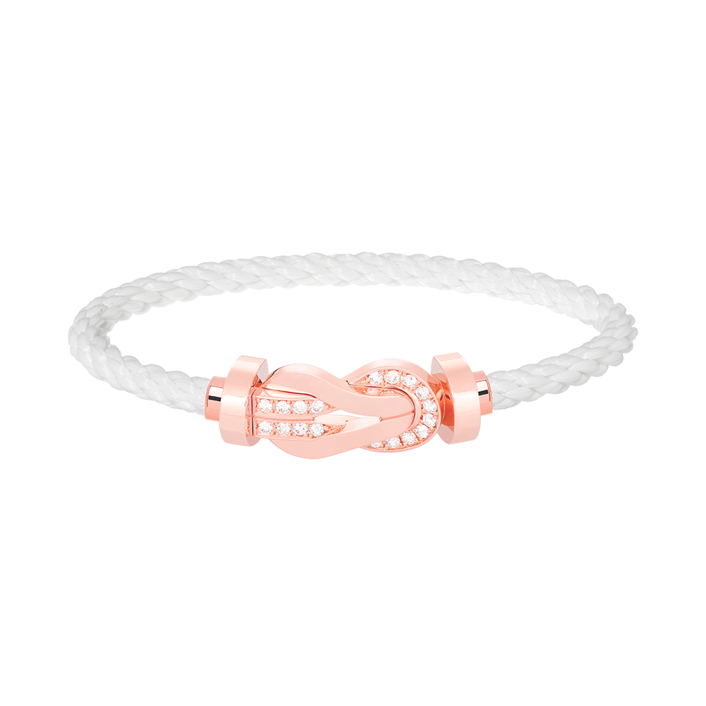 [⭐Hyrra Jewelry]CHANCE LARGE 8 FIGURE BUCKLE HALF DIAMOND BRACELET ROSE GOLD