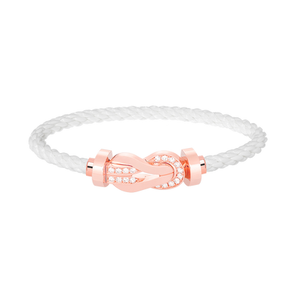 [⭐Hyrra Jewelry]CHANCE LARGE 8 FIGURE BUCKLE HALF DIAMOND BRACELET ROSE GOLD