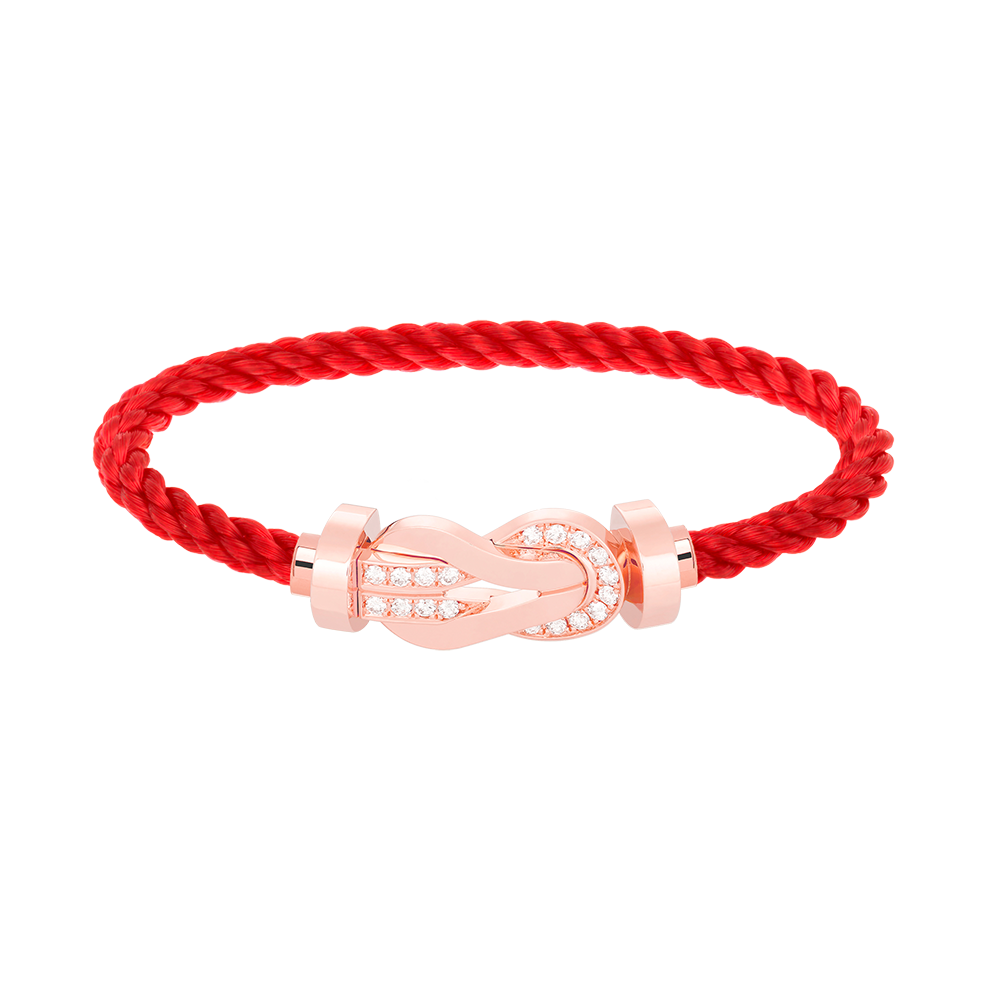 [⭐Hyrra Jewelry]CHANCE LARGE 8 FIGURE BUCKLE HALF DIAMOND BRACELET ROSE GOLD