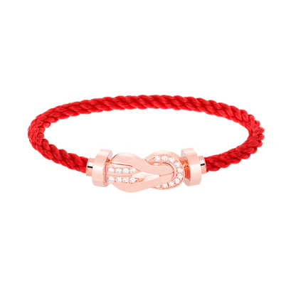 [⭐Hyrra Jewelry]CHANCE LARGE 8 FIGURE BUCKLE HALF DIAMOND BRACELET ROSE GOLD