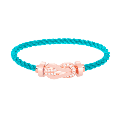 [⭐Hyrra Jewelry]CHANCE LARGE 8 FIGURE BUCKLE HALF DIAMOND BRACELET ROSE GOLD