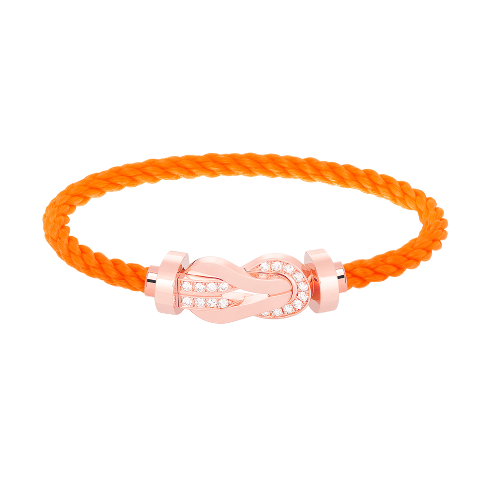 [⭐Hyrra Jewelry]CHANCE LARGE 8 FIGURE BUCKLE HALF DIAMOND BRACELET ROSE GOLD