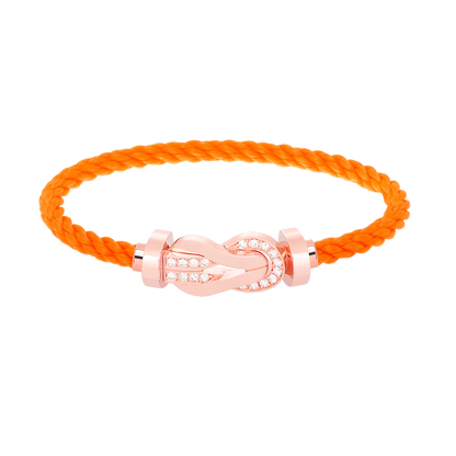 [⭐Hyrra Jewelry]CHANCE LARGE 8 FIGURE BUCKLE HALF DIAMOND BRACELET ROSE GOLD