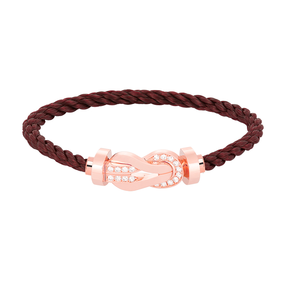 [⭐Hyrra Jewelry]CHANCE LARGE 8 FIGURE BUCKLE HALF DIAMOND BRACELET ROSE GOLD