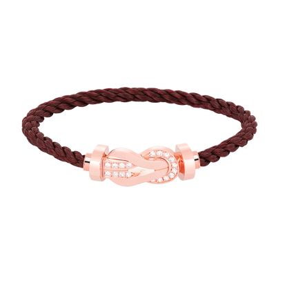 [⭐Hyrra Jewelry]CHANCE LARGE 8 FIGURE BUCKLE HALF DIAMOND BRACELET ROSE GOLD