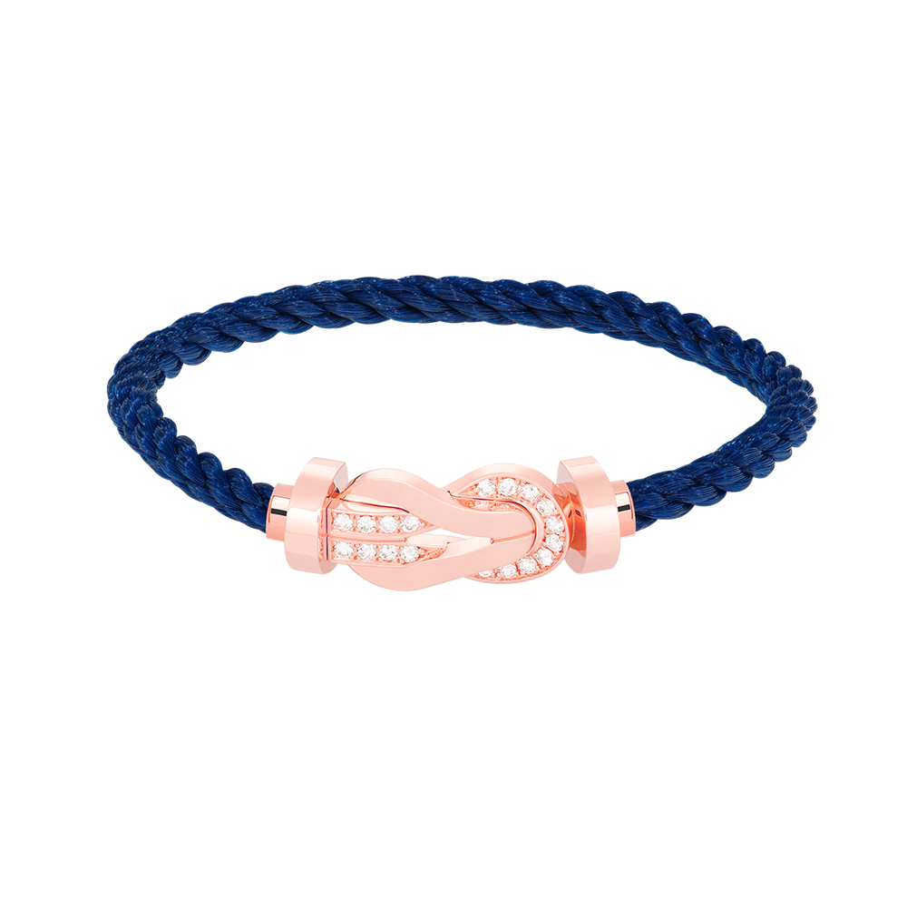 [⭐Hyrra Jewelry]CHANCE LARGE 8 FIGURE BUCKLE HALF DIAMOND BRACELET ROSE GOLD