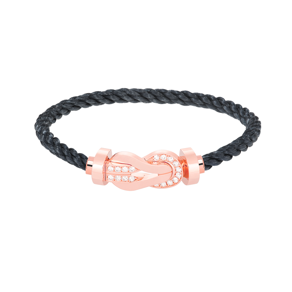 [⭐Hyrra Jewelry]CHANCE LARGE 8 FIGURE BUCKLE HALF DIAMOND BRACELET ROSE GOLD