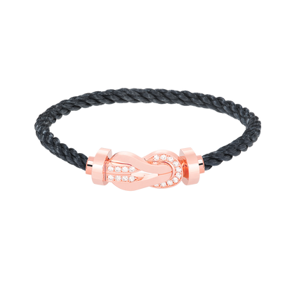 [⭐Hyrra Jewelry]CHANCE LARGE 8 FIGURE BUCKLE HALF DIAMOND BRACELET ROSE GOLD