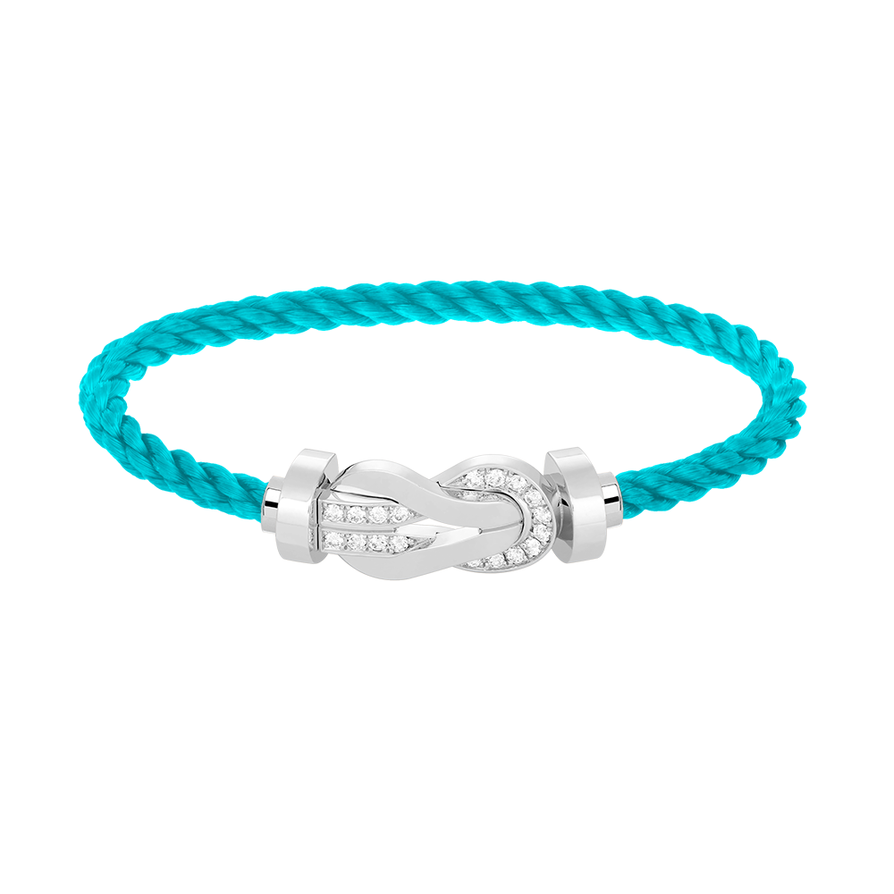 [⭐Hyrra Jewelry]CHANCE LARGE 8 FIGURE BUCKLE HALF DIAMOND BRACELET SILVER