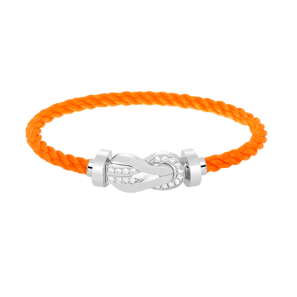 [⭐Hyrra Jewelry]CHANCE LARGE 8 FIGURE BUCKLE HALF DIAMOND BRACELET SILVER