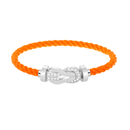 [⭐Hyrra Jewelry]CHANCE LARGE 8 FIGURE BUCKLE HALF DIAMOND BRACELET SILVER