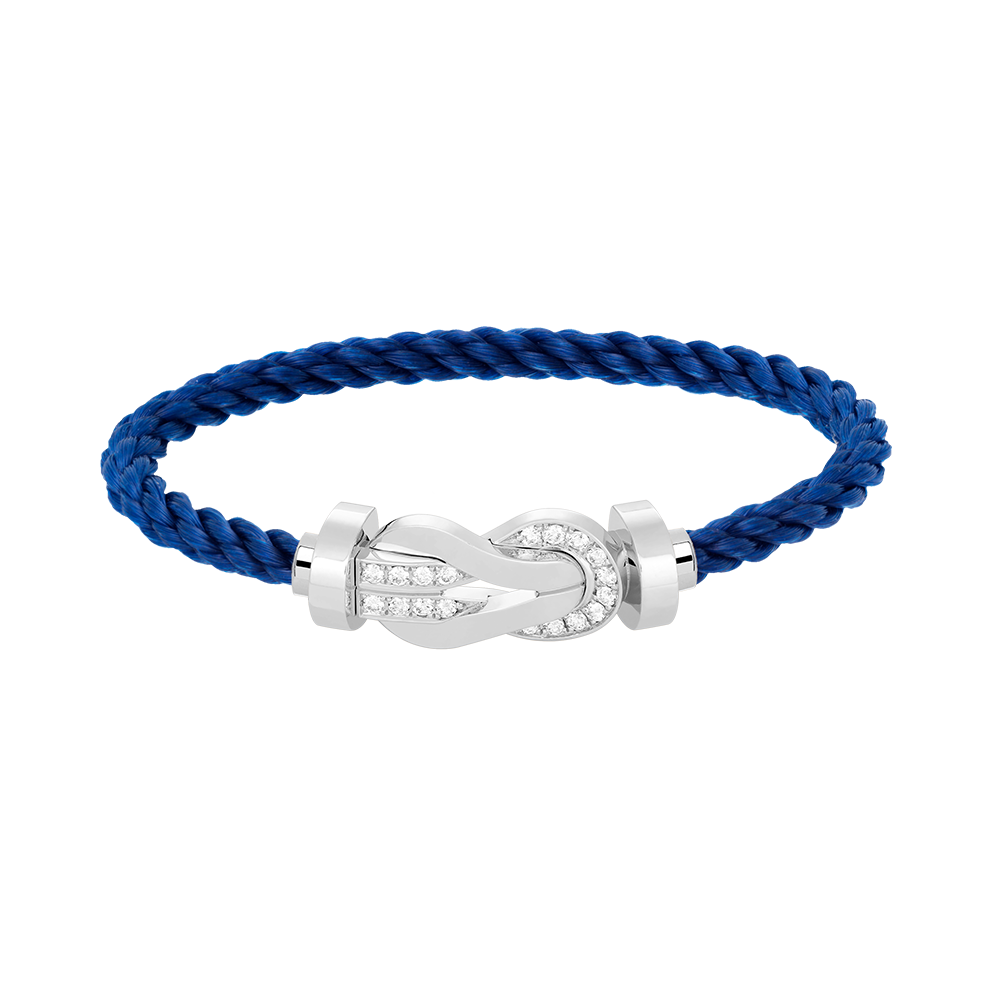 [⭐Hyrra Jewelry]CHANCE LARGE 8 FIGURE BUCKLE HALF DIAMOND BRACELET SILVER