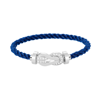 [⭐Hyrra Jewelry]CHANCE LARGE 8 FIGURE BUCKLE HALF DIAMOND BRACELET SILVER