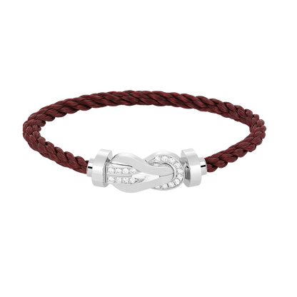 [⭐Hyrra Jewelry]CHANCE LARGE 8 FIGURE BUCKLE HALF DIAMOND BRACELET SILVER