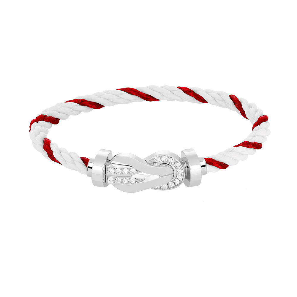 [⭐Hyrra Jewelry]CHANCE LARGE 8 FIGURE BUCKLE HALF DIAMOND BRACELET SILVER