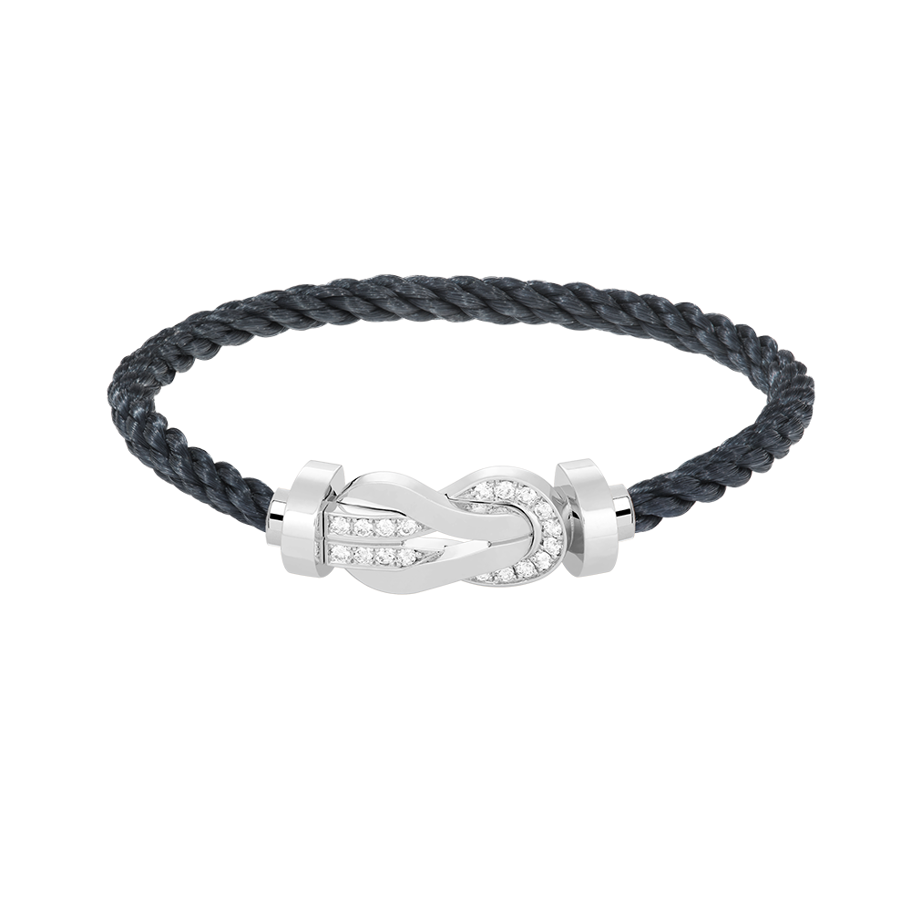 [⭐Hyrra Jewelry]CHANCE LARGE 8 FIGURE BUCKLE HALF DIAMOND BRACELET SILVER
