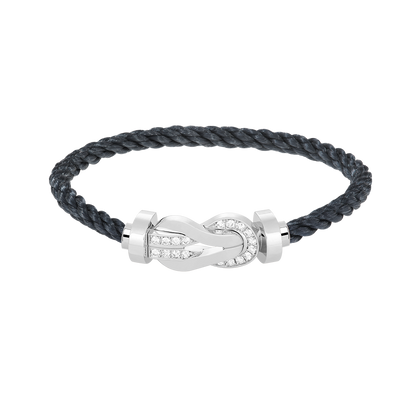 [⭐Hyrra Jewelry]CHANCE LARGE 8 FIGURE BUCKLE HALF DIAMOND BRACELET SILVER