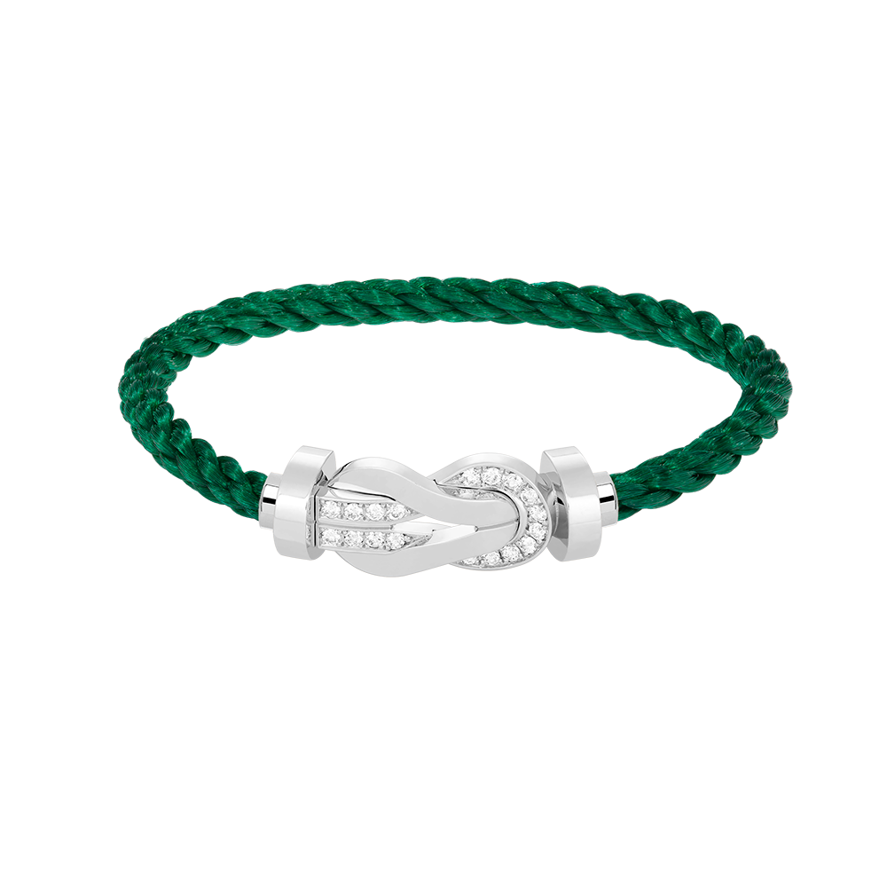 [⭐Hyrra Jewelry]CHANCE LARGE 8 FIGURE BUCKLE HALF DIAMOND BRACELET SILVER