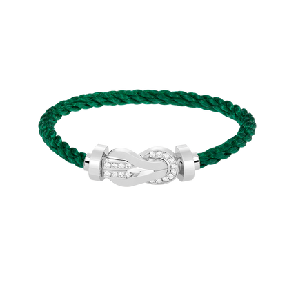 [⭐Hyrra Jewelry]CHANCE LARGE 8 FIGURE BUCKLE HALF DIAMOND BRACELET SILVER