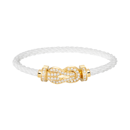 [⭐Hyrra Jewelry]CHANCE LARGE 8 FIGURE BUCKLE FULLDIAMOND BRACELET GOLD