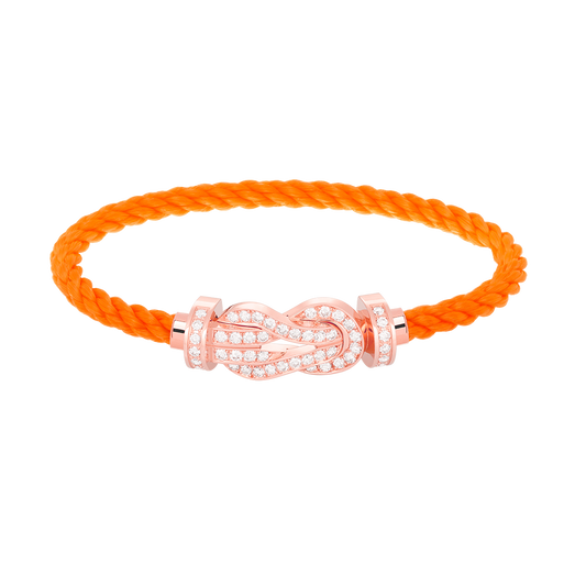 [⭐Hyrra Jewelry]CHANCE LARGE 8 FIGURE BUCKLE FULL DIAMOND BRACELET ROSE GOLD