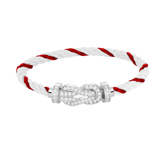 [⭐Hyrra Jewelry]CHANCE LARGE 8 FIGURE BUCKLE FULL DIAMOND BRACELET SILVER