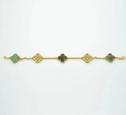 [⭐Hyrra Jewelry] CLOVER 5 MOTIF GRAY MOP BRACELET COLLECTION