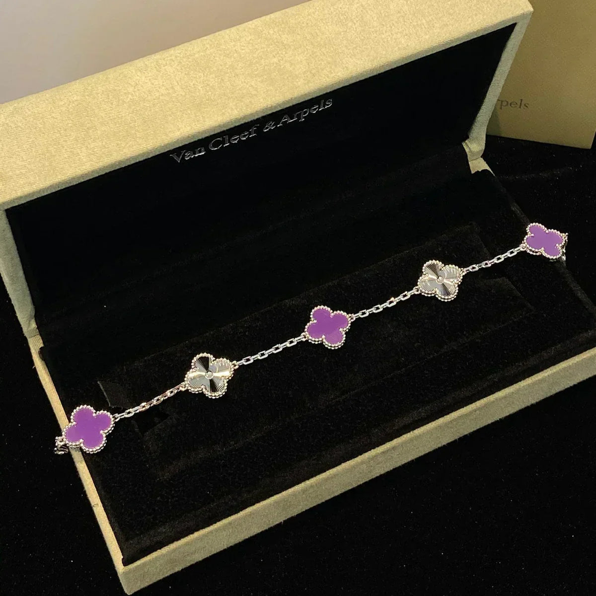 [⭐Hyrra Jewelry] CLOVER 5 MOTIF VIOLET BRACELET COLLECTION