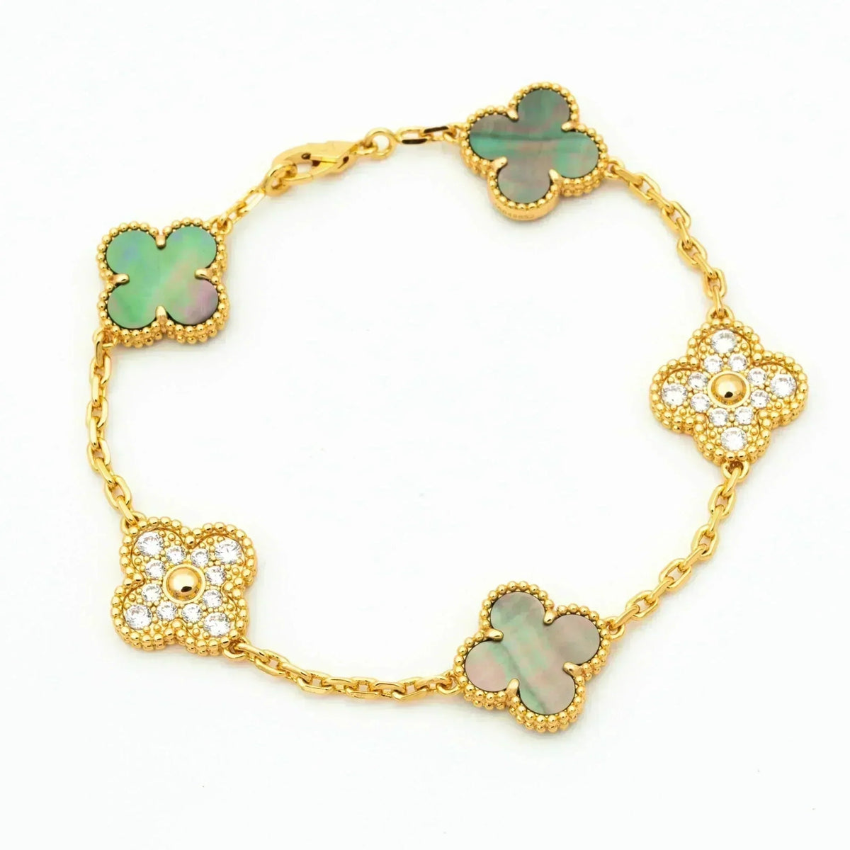 [⭐Hyrra Jewelry] CLOVER 5 MOTIF GRAY MOP BRACELET COLLECTION