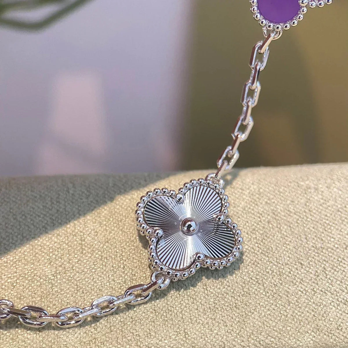 [⭐Hyrra Jewelry] CLOVER 5 MOTIF VIOLET BRACELET COLLECTION
