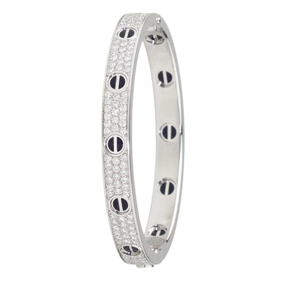 [⭐Hyrra Jewelry]LOVE BRACELET 6.1MM DIAMOND-PAVED CERAMIC