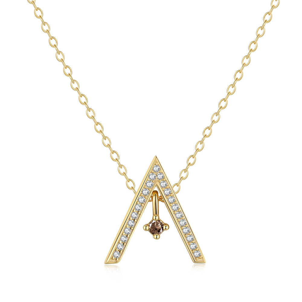 [Hyrra Jewelry]Sparkling "A" Shape Necklace