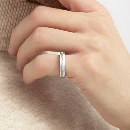 [⭐Hyrra Jewelry]ZERO 1 ONE-BAND PAVED DIAMONDS ON THE SPIRAL RING