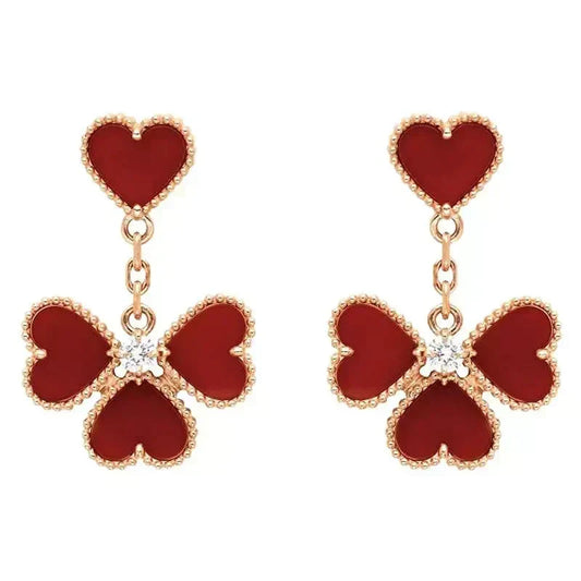 [⭐Hyrra Jewelry]SWEET CLOVER CARNELIAN EARRINGS