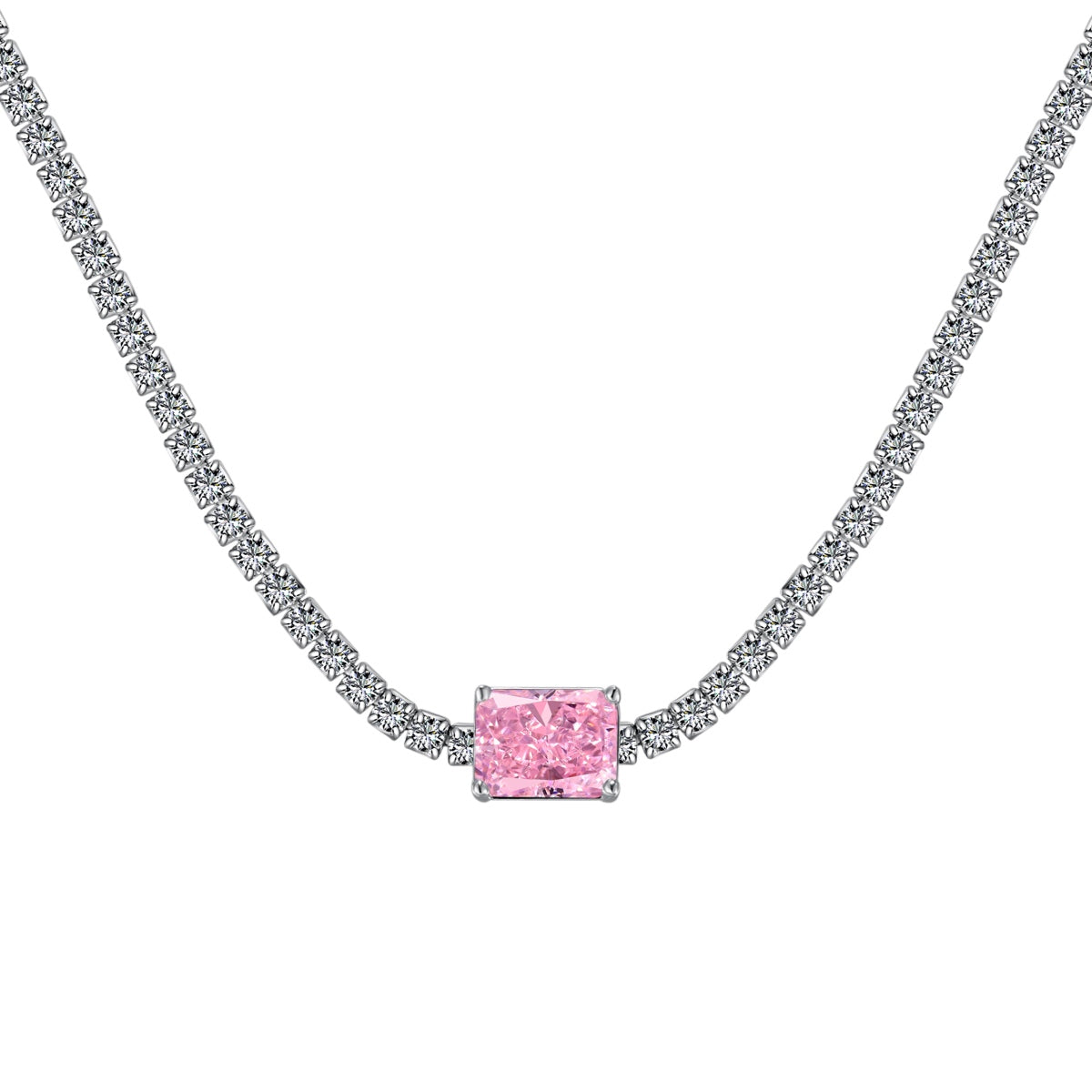 [Hyrra Jewelry]2.0 carat Ornate Emerald Cut Necklace