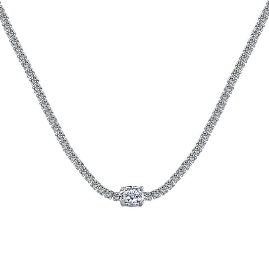 [Hyrra Jewelry]1.0 Carat Shining Oval Cut Necklace