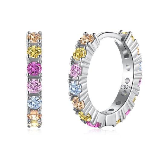 [Hyrra Jewelry]Radiant Colorful Round Cut Earrings