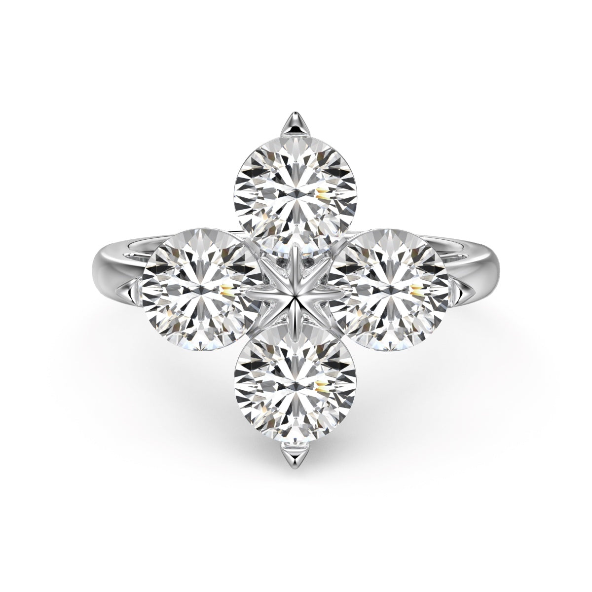 [Hyrra Jewelry]Four-Leaf Clover Eight-Pointed Star Ring