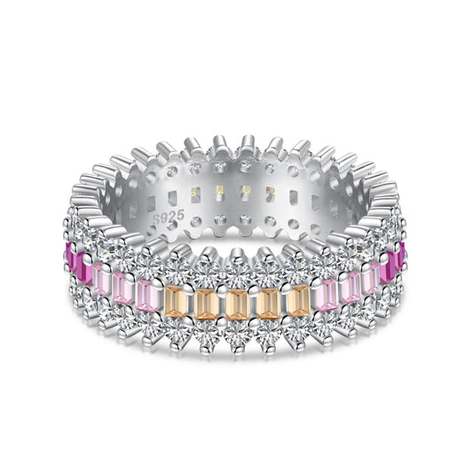 [Hyrra Jewelry]Ornate Colorful Radiant Cut Daily Ring
