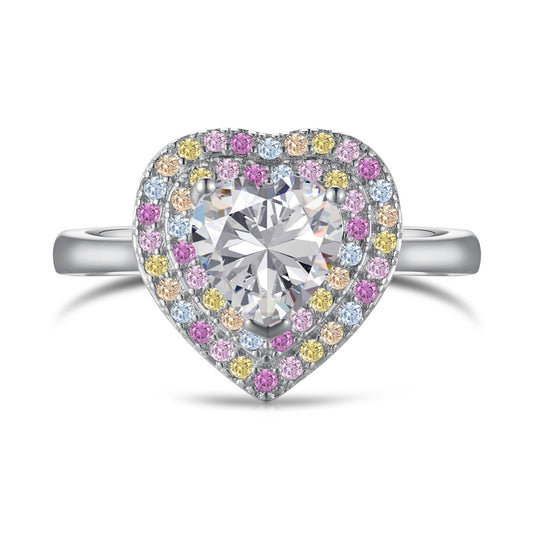 [Hyrra Jewelry]Delicate Ebullient Heart Shape Wedding Ring