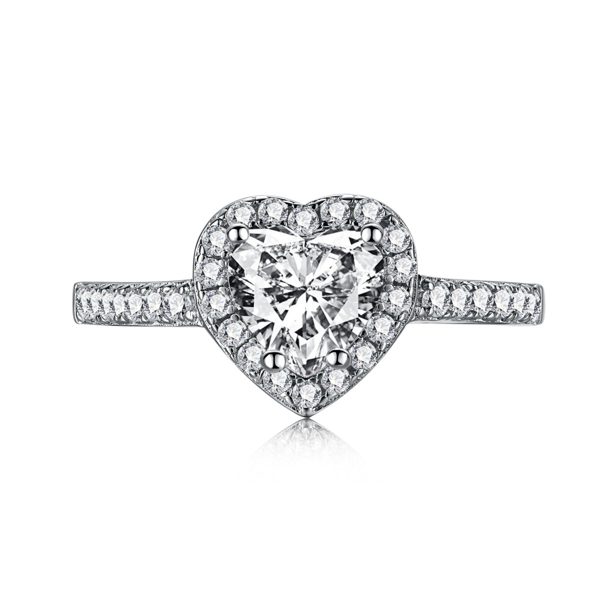 [Hyrra Jewelry]Eternity Splashy Romantic Heart Shape Lover Ring