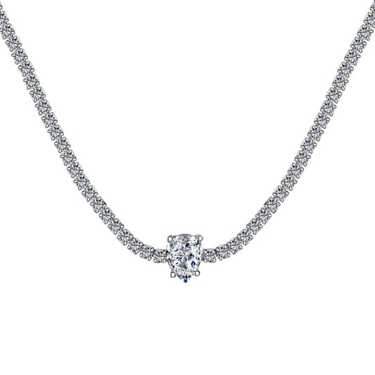 [Hyrra Jewelry]1.0 carat Unique Pear Cut Tennis Necklace