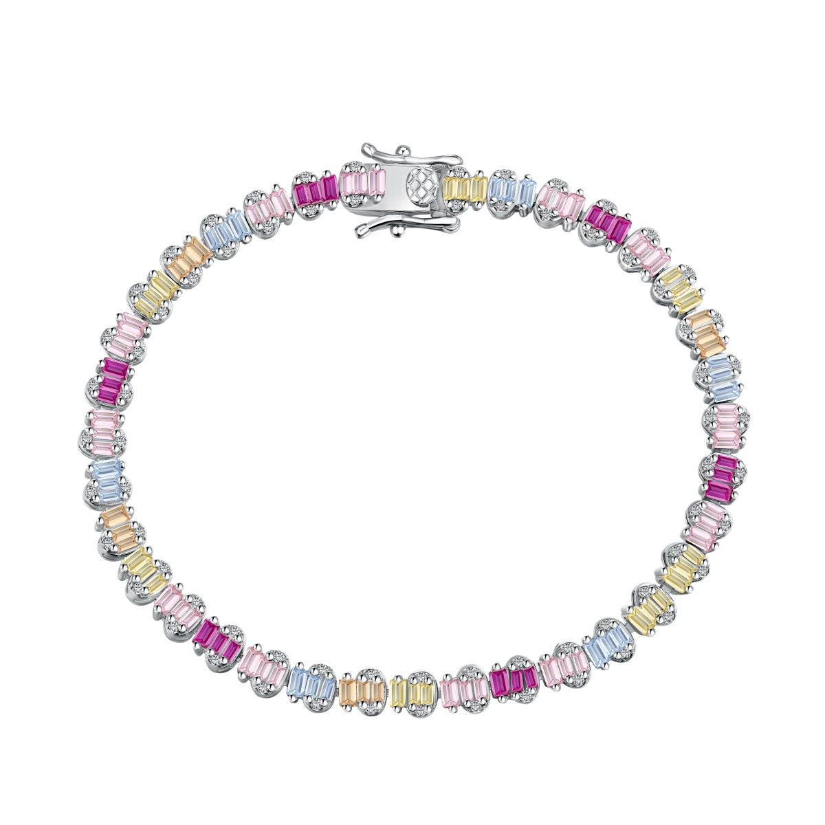 [Hyrra Jewelry]Delicate Colorful Emerald Cut Party Bracelet