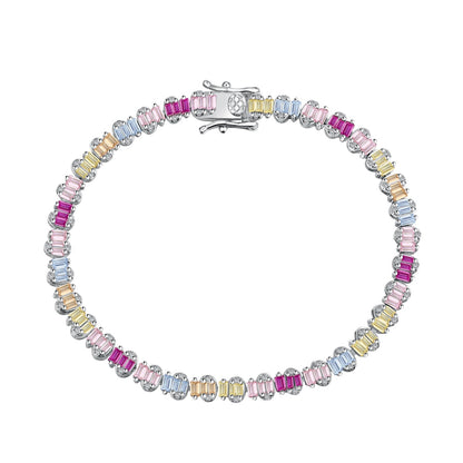 [Hyrra Jewelry]Delicate Colorful Emerald Cut Party Bracelet